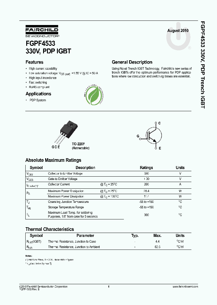 FGPF4533_6403877.PDF Datasheet