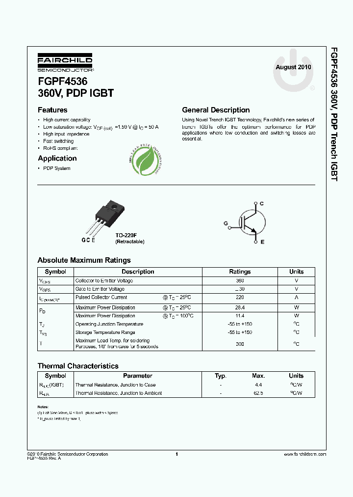 FGPF4536_6403878.PDF Datasheet