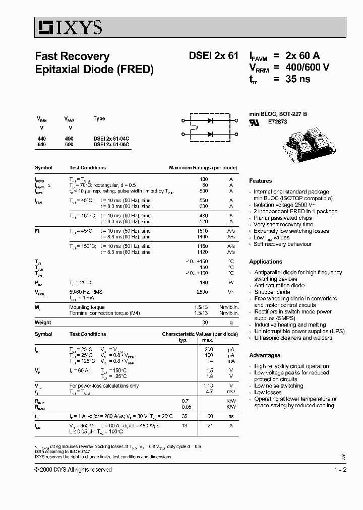 DSEI2X61-06C_6404444.PDF Datasheet