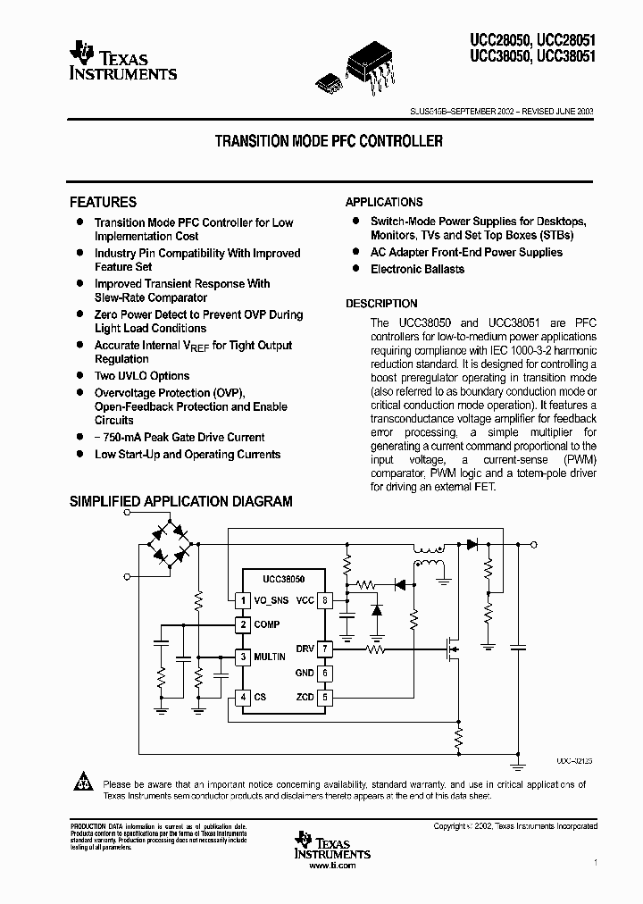 UCC28051_6407437.PDF Datasheet