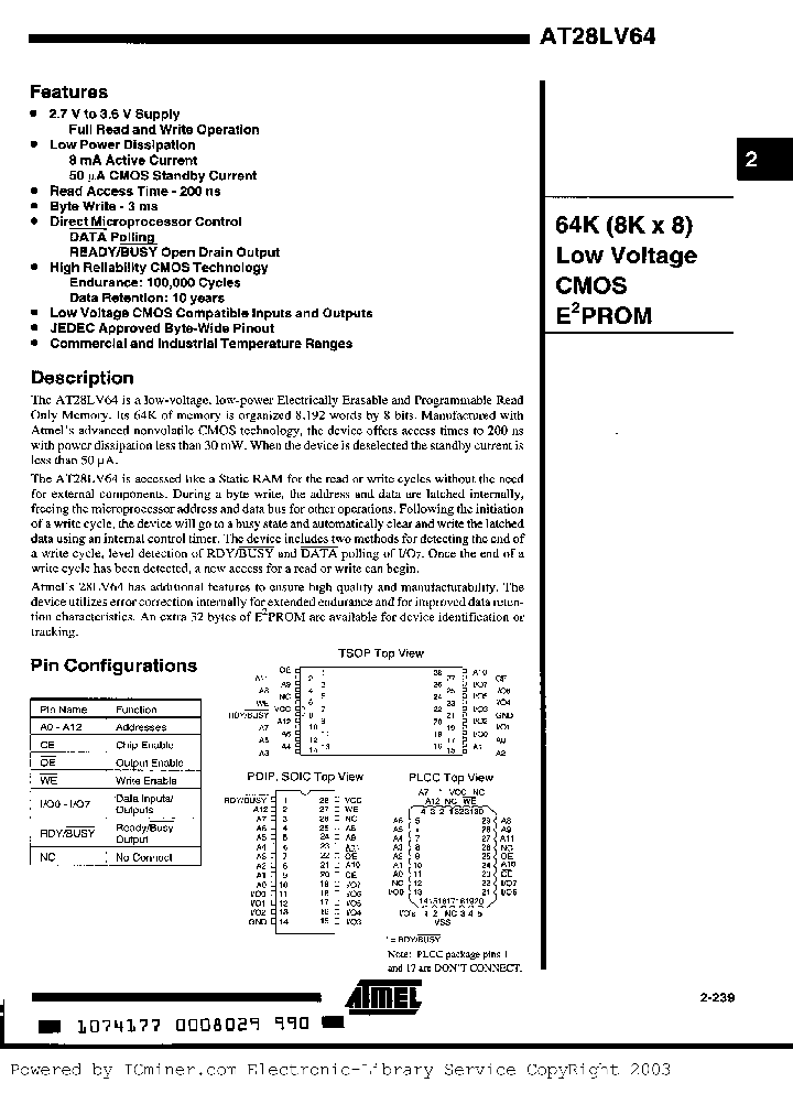 AT28LV64-30TC_6410325.PDF Datasheet