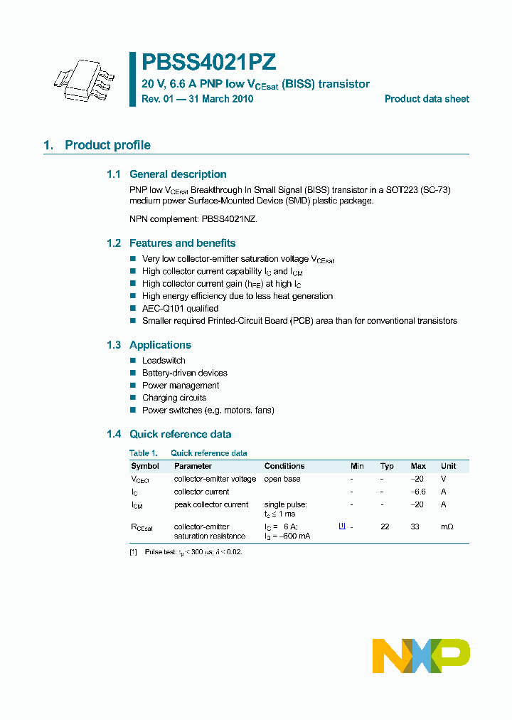 PBSS4021PZ_6418354.PDF Datasheet
