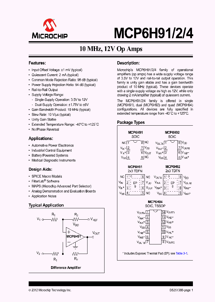 MCP6H94-ESL_6432054.PDF Datasheet