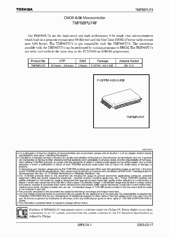 TMP88CU74F_6435034.PDF Datasheet