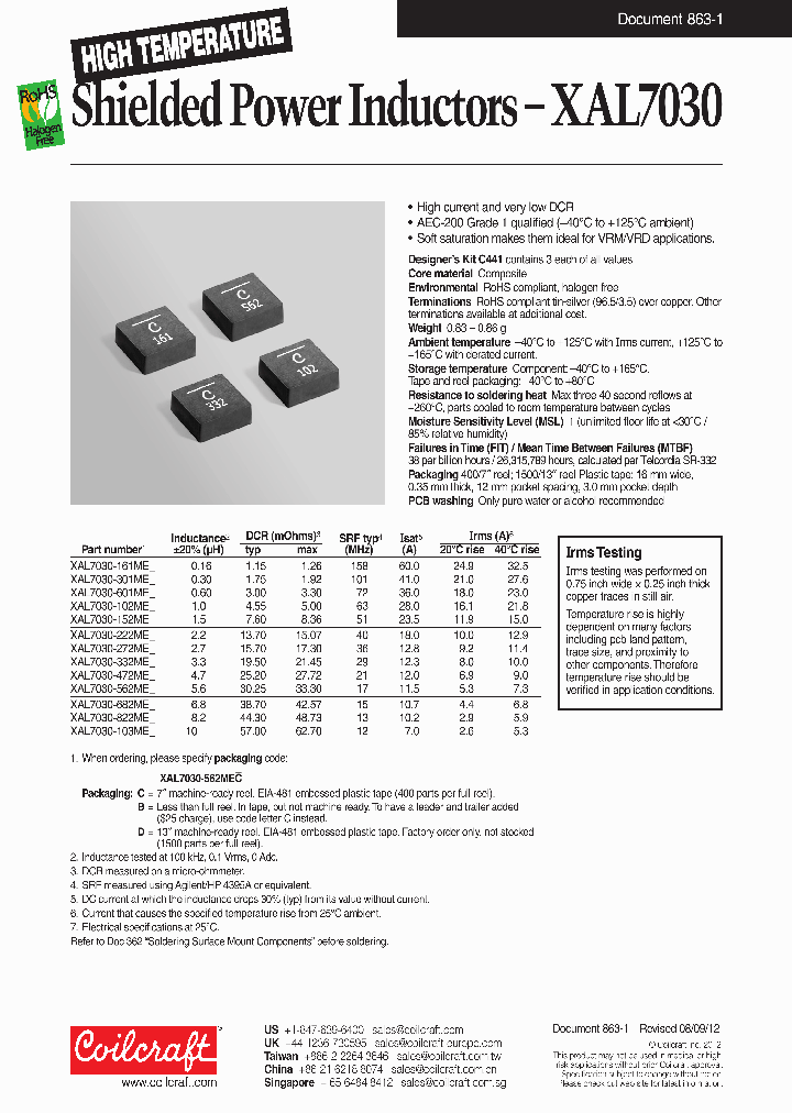 XAL7030-161ME_6436931.PDF Datasheet