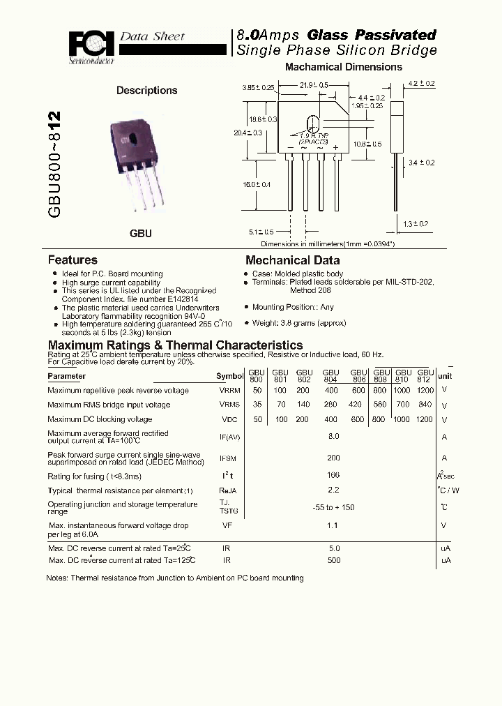 GBU800_6445661.PDF Datasheet