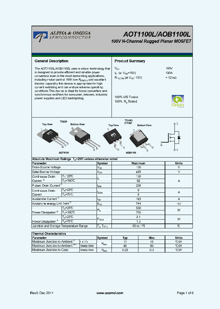 AOT1100L_6447442.PDF Datasheet