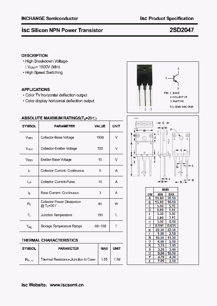 2SD2047_6450732.PDF Datasheet