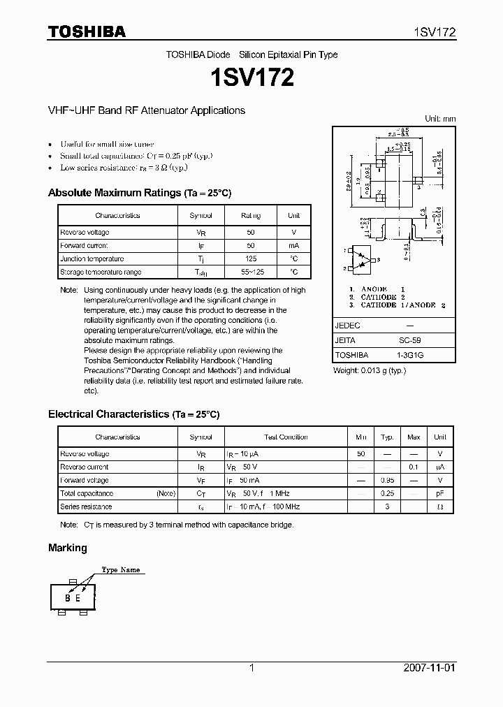 1SV172TE85LF_6449919.PDF Datasheet