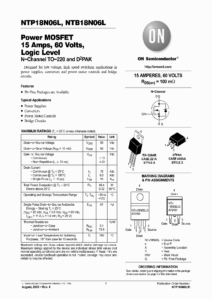 NTP18N06LG_6462342.PDF Datasheet