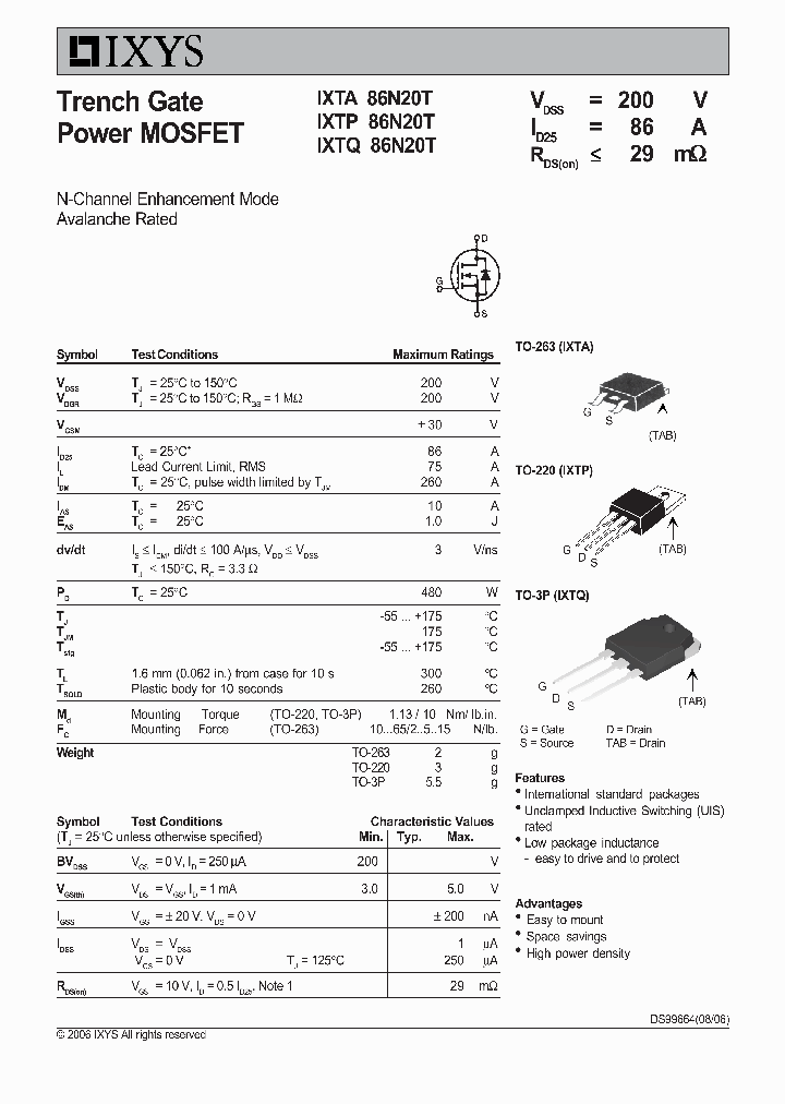 IXTA86N20T_6465610.PDF Datasheet