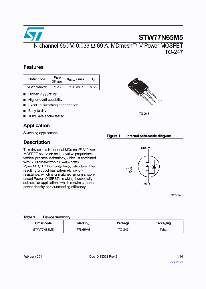STW77N65M5_6467916.PDF Datasheet