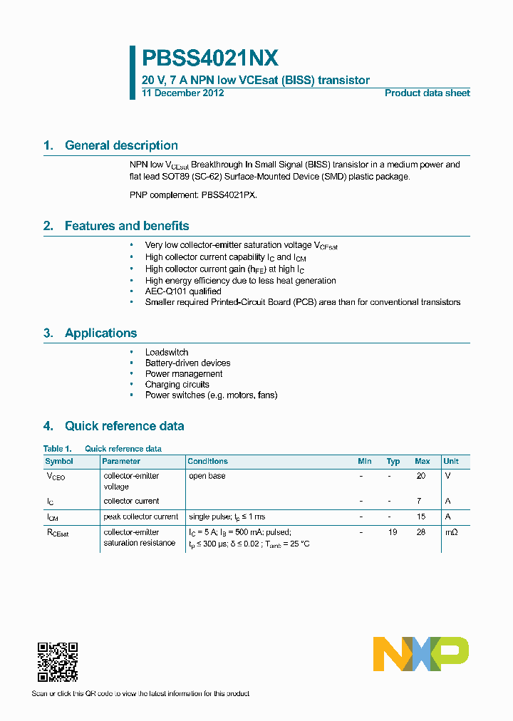 PBSS4021NX_6470781.PDF Datasheet