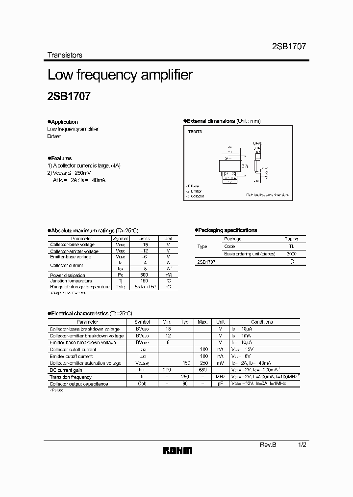 2SB1707TL_6478712.PDF Datasheet