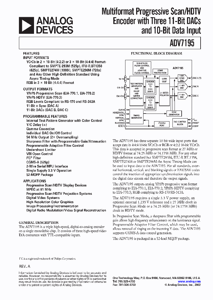 ADV7195KS_6480621.PDF Datasheet
