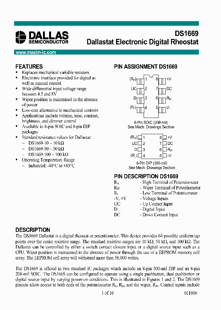 DS1669S-10TAMPRC05_6478243.PDF Datasheet