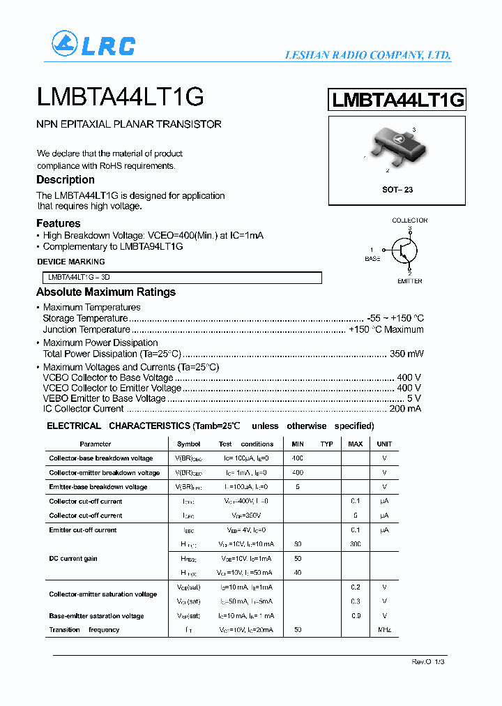 LMBTA44LT1G_6483637.PDF Datasheet