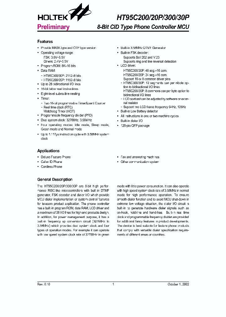 HT95C200_6483395.PDF Datasheet