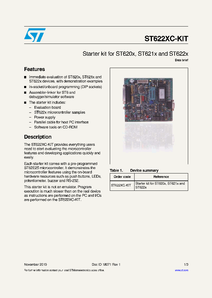 ST622XC-KIT_6490560.PDF Datasheet