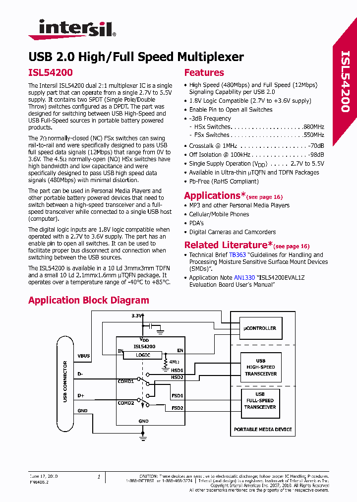 ISL54200EVAL1Z_6492496.PDF Datasheet