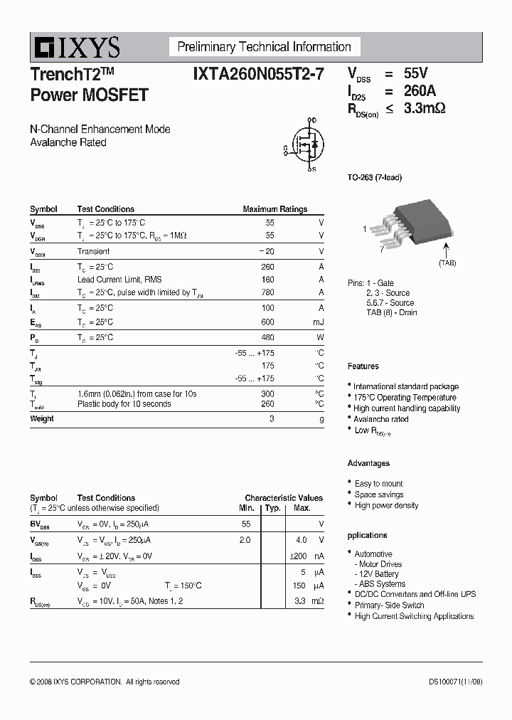 IXTA260N055T2-7_6493658.PDF Datasheet