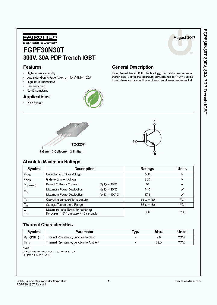 FGPF30N30TTU_6497365.PDF Datasheet