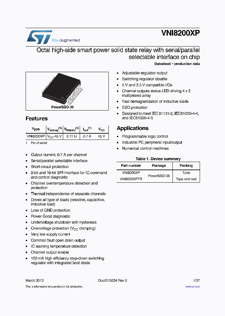 VNI8200XPTR_6500909.PDF Datasheet