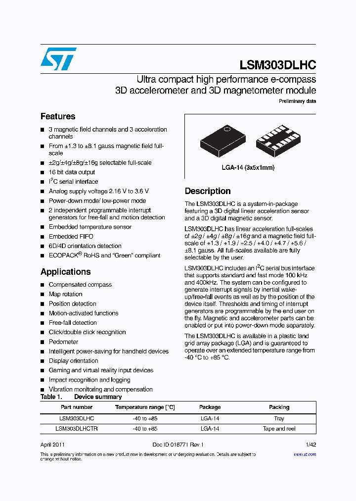 LSM303DLHC_6501556.PDF Datasheet