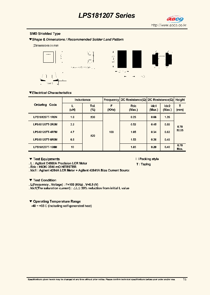 LPS181207T-100M_6507052.PDF Datasheet