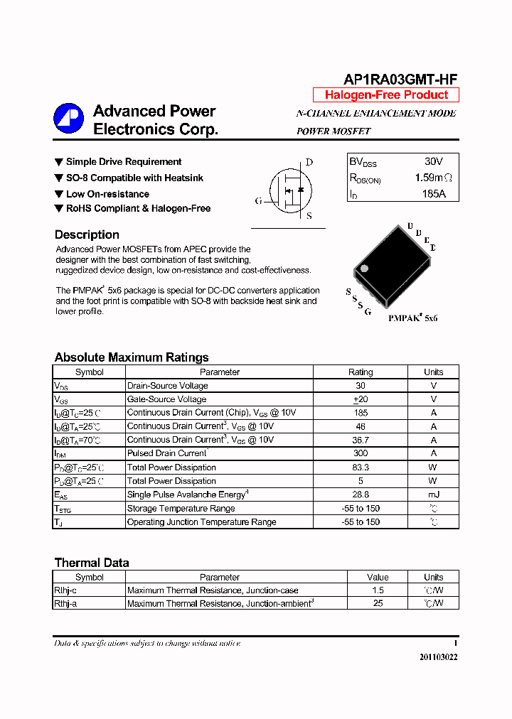 AP1RA03GMT-HF_6507261.PDF Datasheet