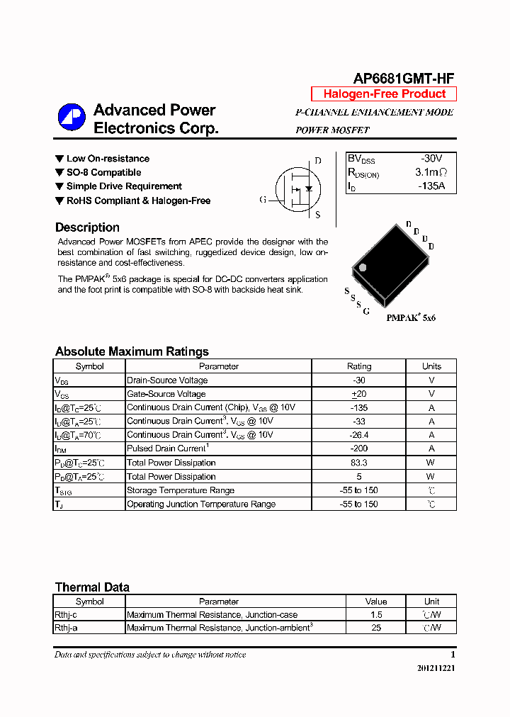 AP6681GMT-HF_6507275.PDF Datasheet