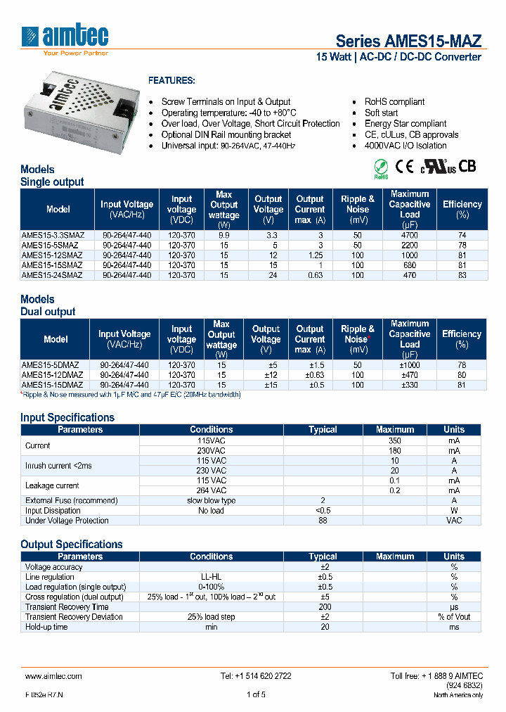 AMES15-MAZ13_6509415.PDF Datasheet