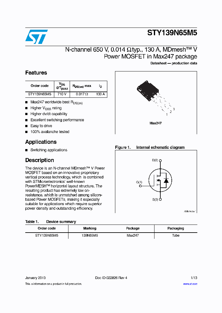 STY139N65M5_6512397.PDF Datasheet