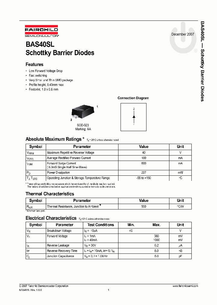 BAS40SL_6515360.PDF Datasheet