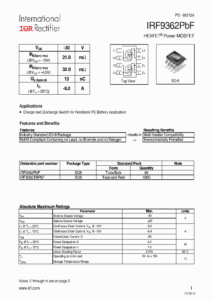IRF9362PBF1_6516553.PDF Datasheet