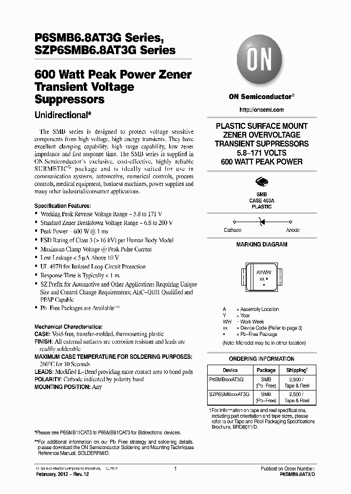 P6SMB16AT3G_6519354.PDF Datasheet