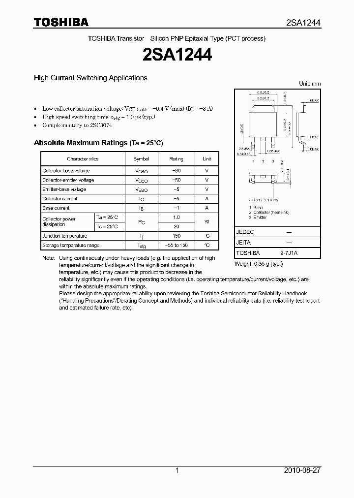 2SA1244-YQ_6520701.PDF Datasheet