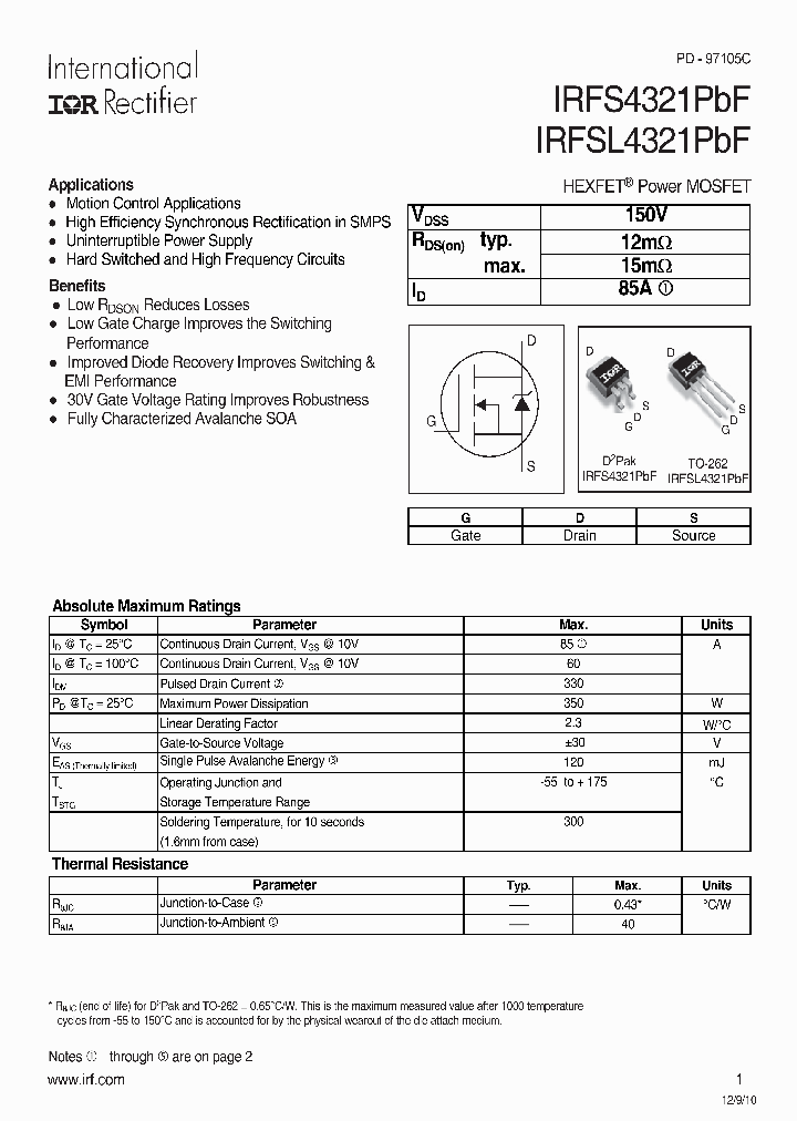 IRFS4321TRLPBF_6524214.PDF Datasheet