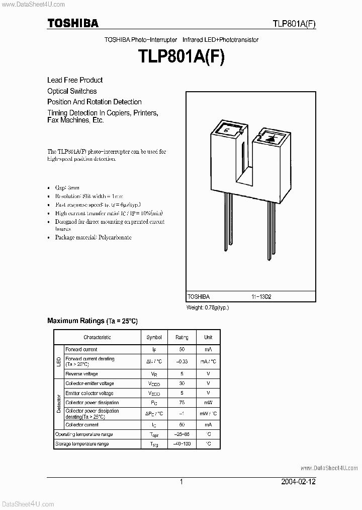 TLP-801A_6524993.PDF Datasheet