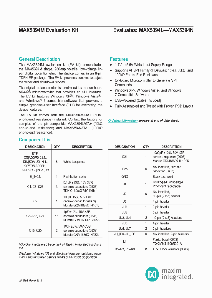 MAX5394MEVKIT_6528425.PDF Datasheet