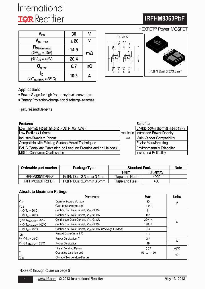 IRFHM8363PBF_6531334.PDF Datasheet
