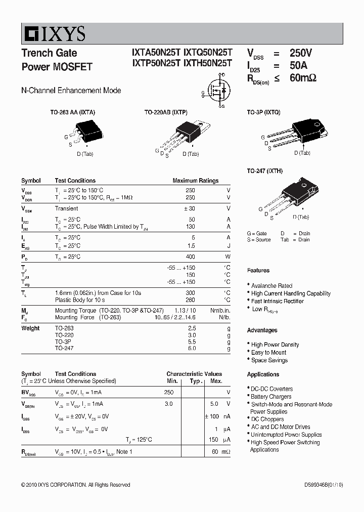 IXTQ50N25T_6545030.PDF Datasheet
