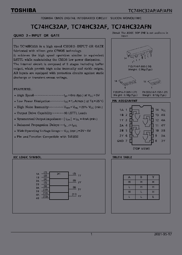 TC74HC32AFN_6539732.PDF Datasheet