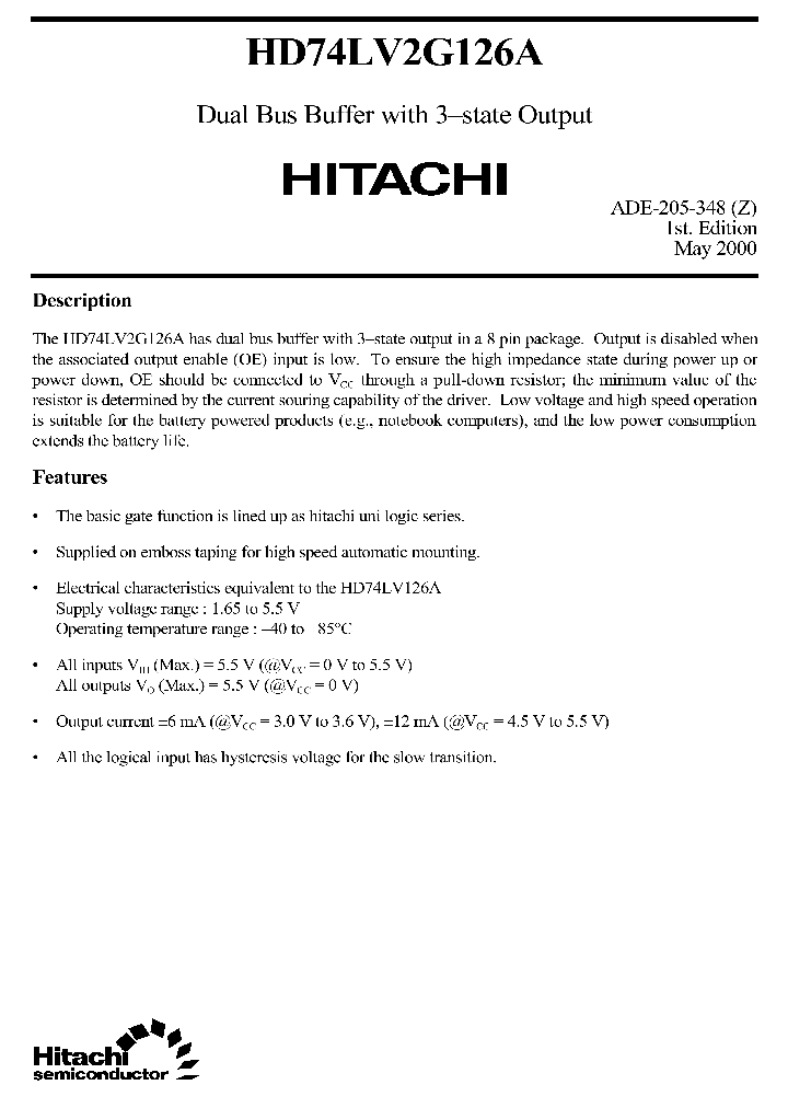 HD74LV2G126A_6542530.PDF Datasheet