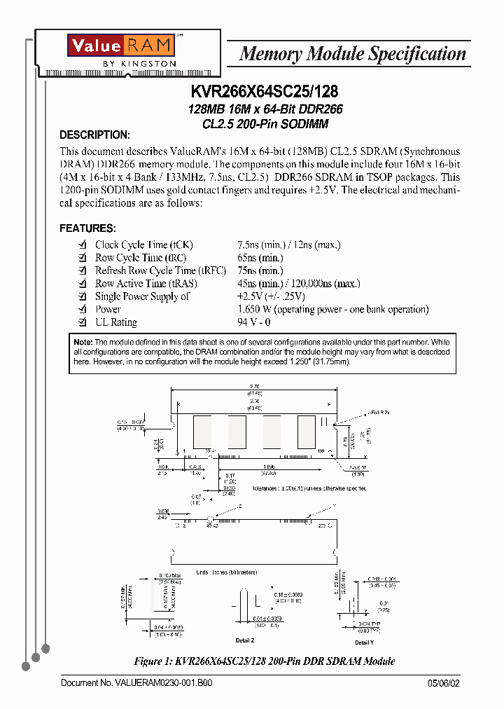 KVR266X64SC25128_6543341.PDF Datasheet