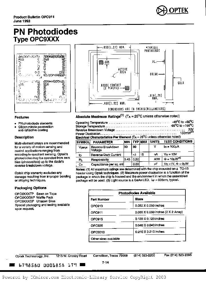 OPC925SP_6548025.PDF Datasheet