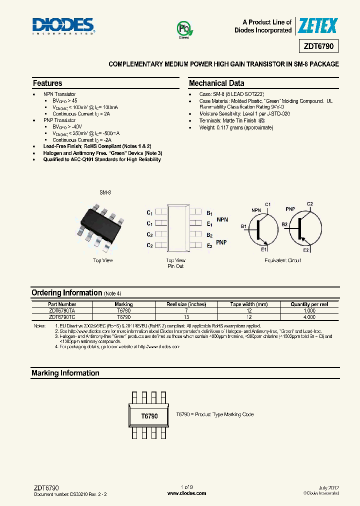 ZDT6790TA_6557338.PDF Datasheet