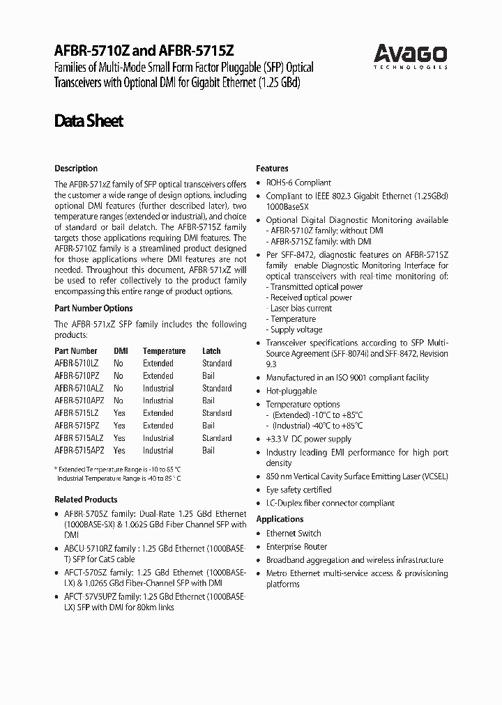 AFBR-5710PZ_6557680.PDF Datasheet