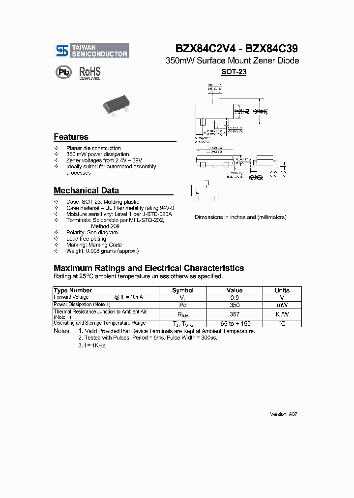 BZX84C2V4_6558867.PDF Datasheet