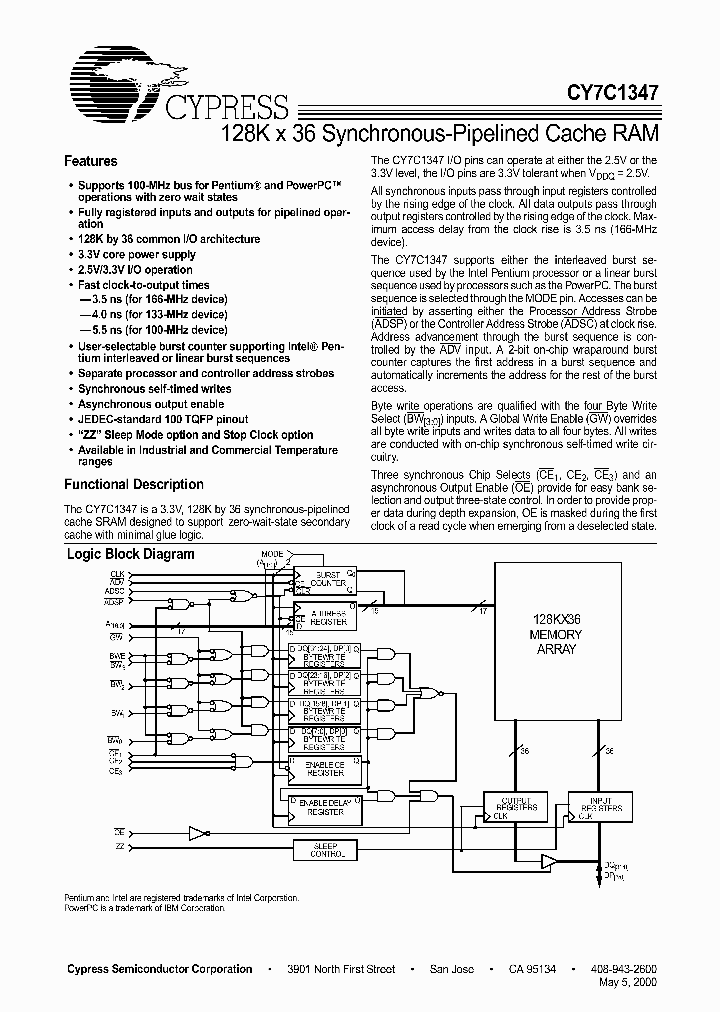 CY7C1347-100AI_6568253.PDF Datasheet